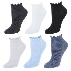 Gold Toe Women's Rib Lettuce Edge Quarter Socks (6 Pack)